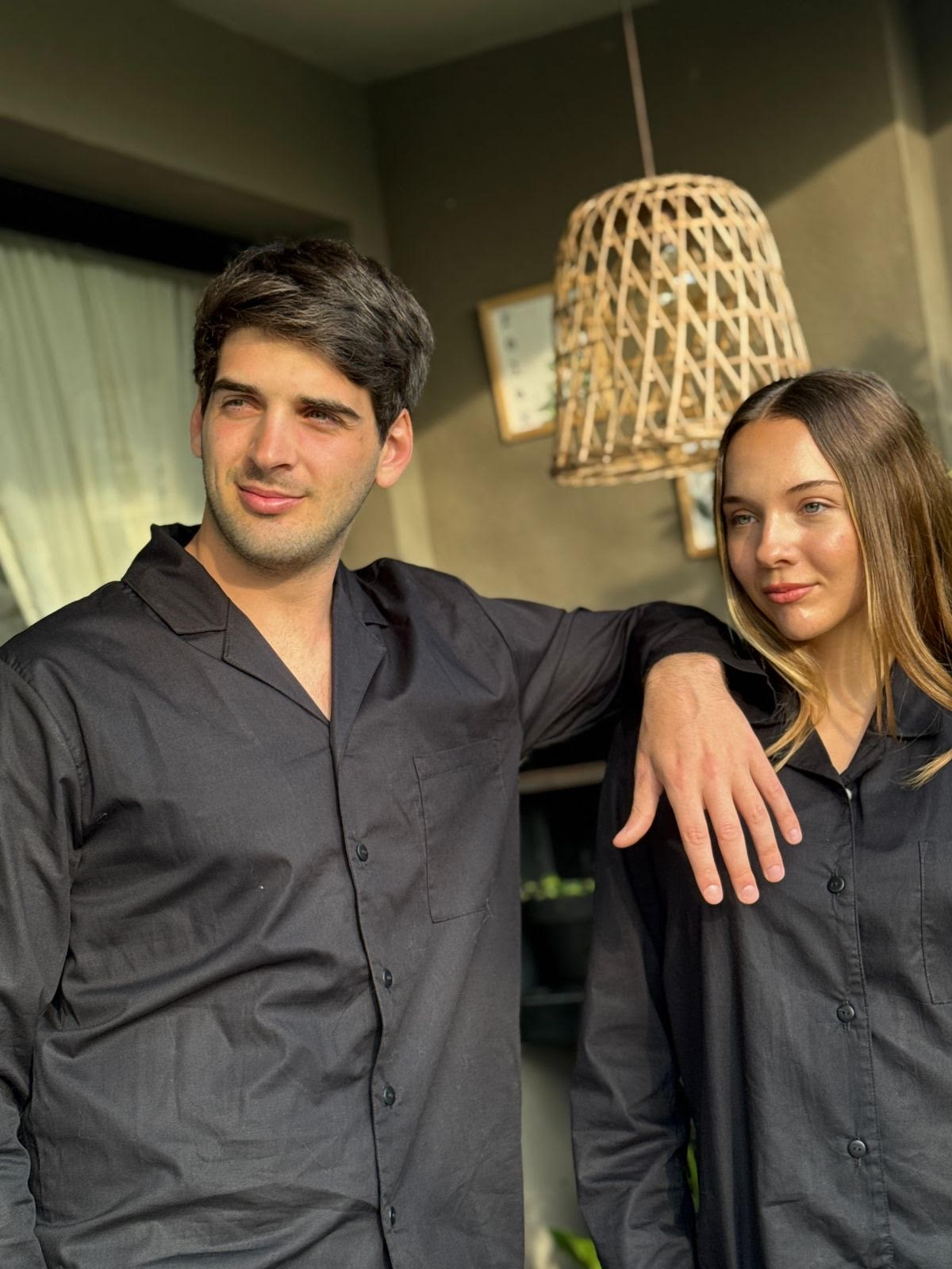 OSCAR - Men's long pajama set in black cotton