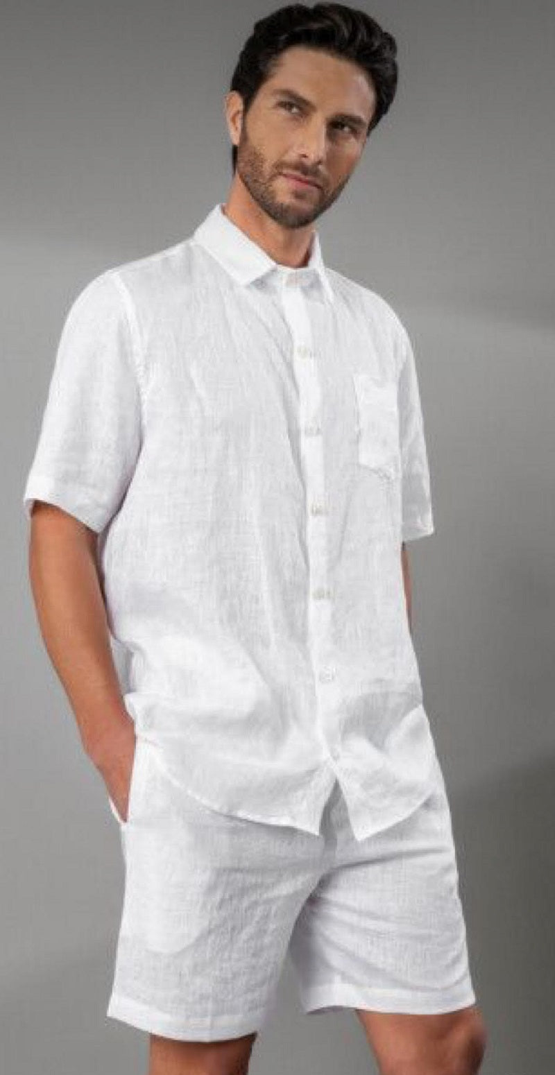 OSCAR - Men's short pajama set in white cotton