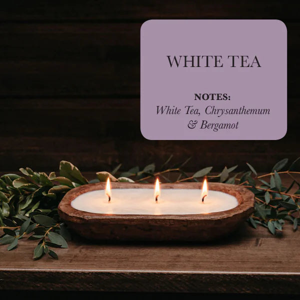 WHITE TEA 3-Wick Dough Bowl Soy Candle