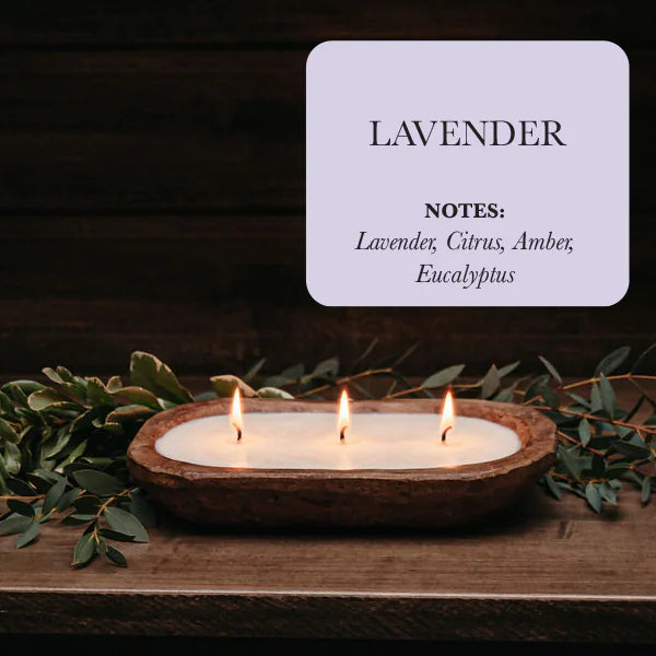 LAVENDER 3-Wick Dough Bowl Soy Candle