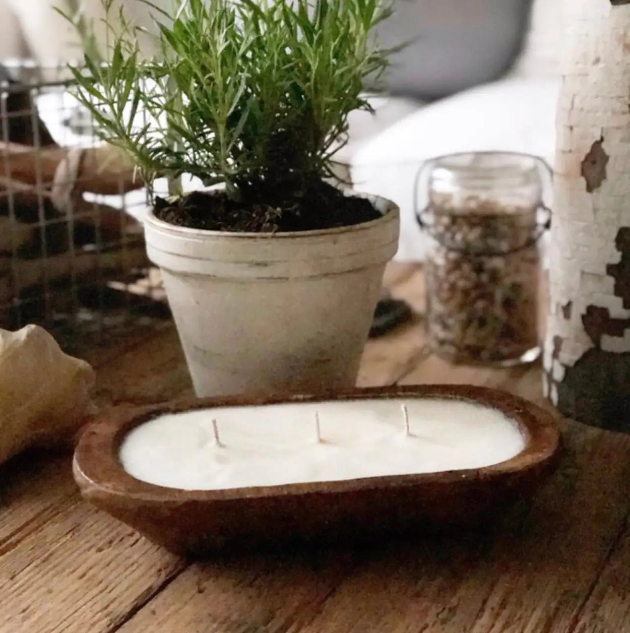 MAGNOLIA 3-Wick Dough Bowl Soy Candle - Magnolia
