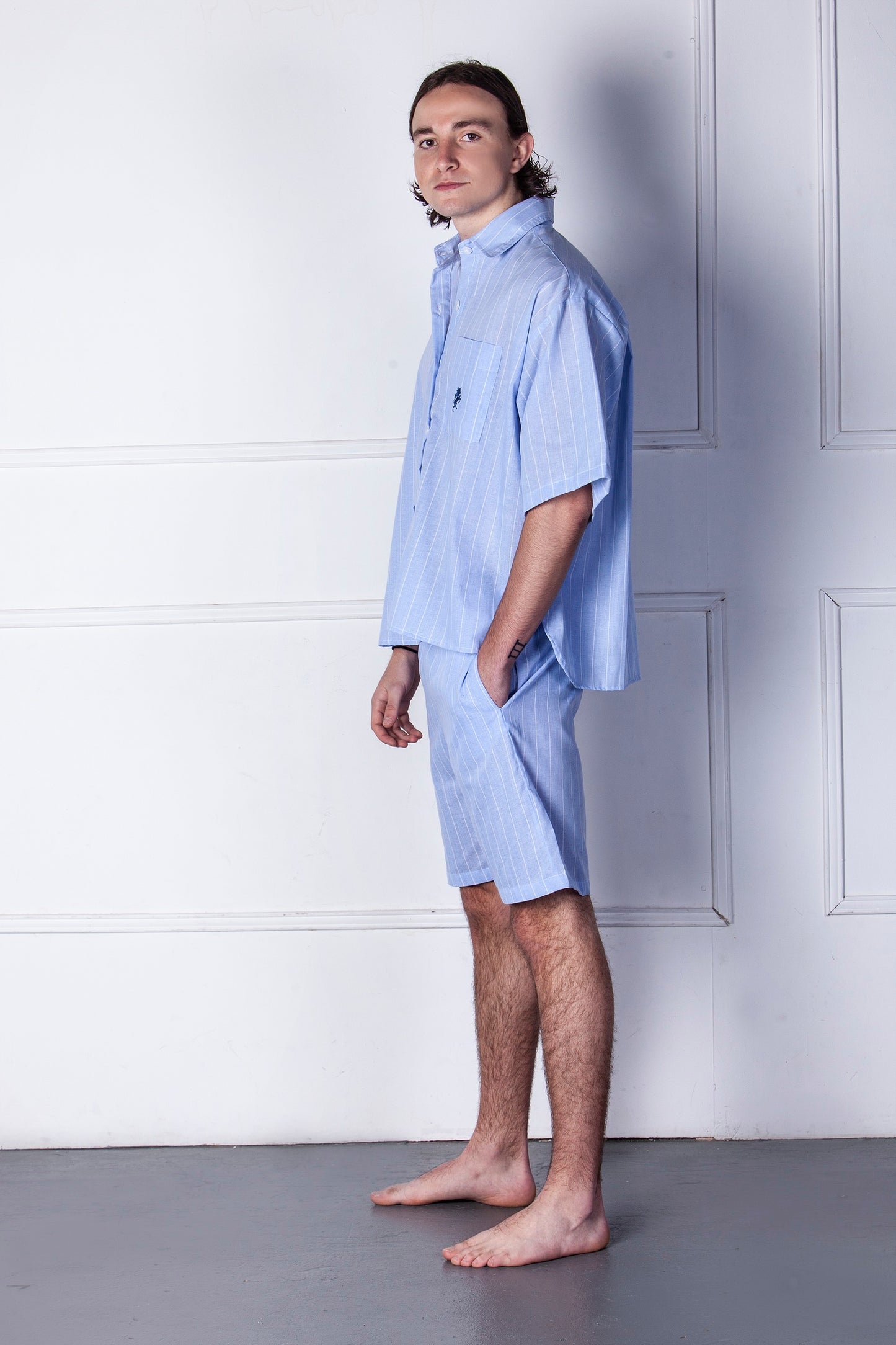 TOTEM - Men's Short Pyjama Set in Cotton and Linen