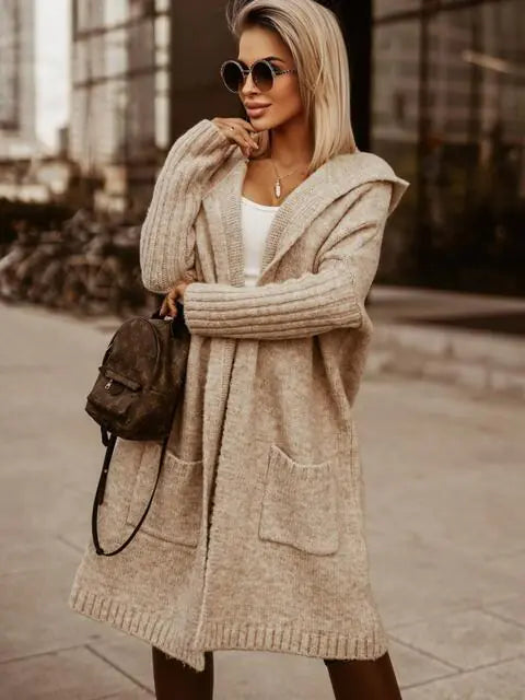 LILA-Full Size SIMPLY LIVE Hooded Cardigan-