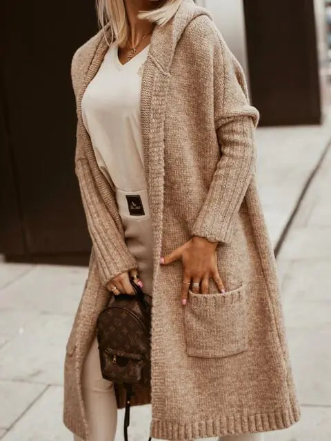 LILA-Full Size SIMPLY LIVE Hooded Cardigan-