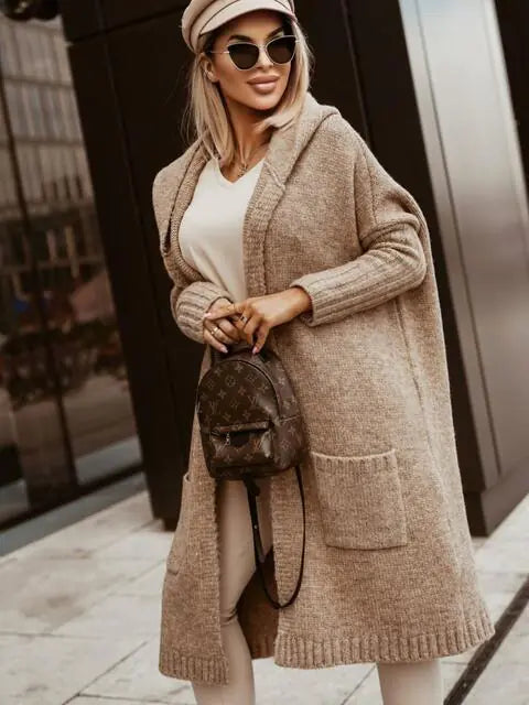 LILA-Full Size SIMPLY LIVE Hooded Cardigan-