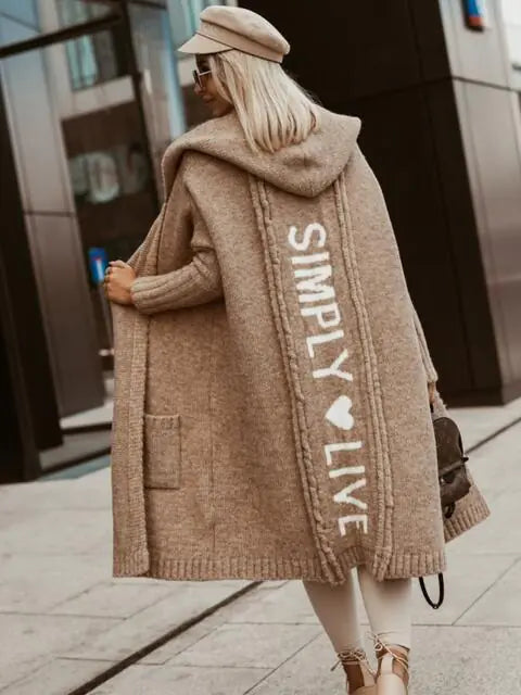LILA-Full Size SIMPLY LIVE Hooded Cardigan-